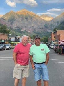 A special moment captured of my dad and uncle on vacation, two hardworking family members who play a big role in Rosebud Collections