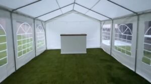 A blank canvas ready for your vision—our 5’ handcrafted bar inside the spacious 13x26’ tent is the perfect foundation for any theme, whether you’re going rustic, glam, garden party, or disco!